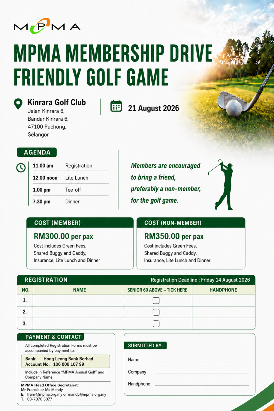 MPMA MEMBERSHIP DRIVE FRIENDLY GOLF GAME