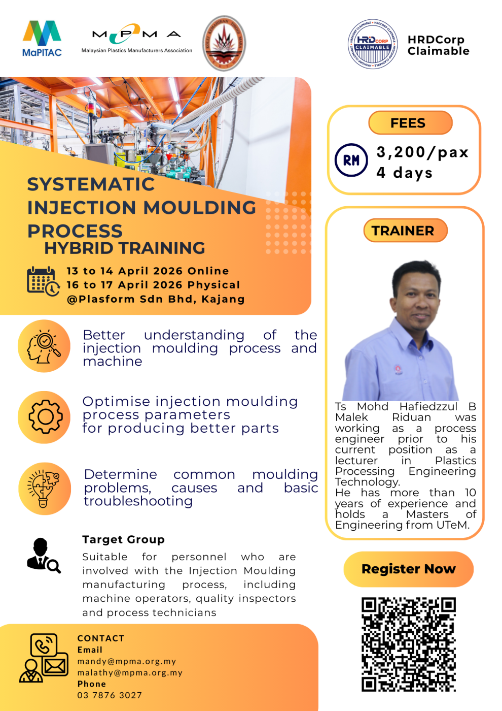 SYSTEMATIC INJECTION MOULDING  PROCESS HYBRID TRAINING